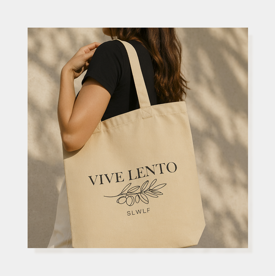 Tote Mini | Vive Lento (Negro) Edición Orgánica