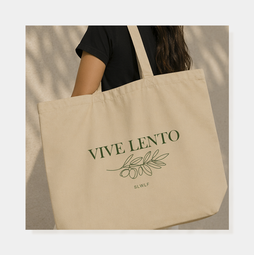 Tote Large | Vive Lento (Oliva) Edición Orgánica